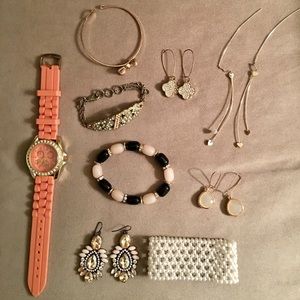 Blush and gold lot of jewelry